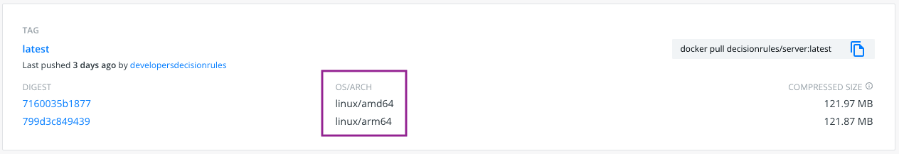 View available container archtecture in DockerHub