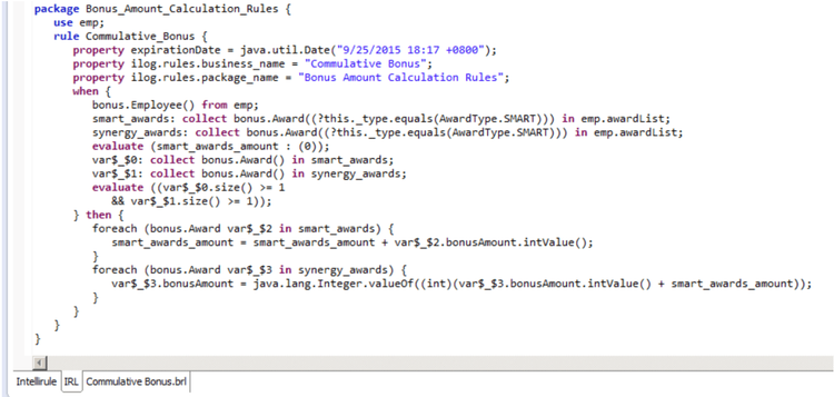 ODM cumulative bonus rule shown in its underlying code layer